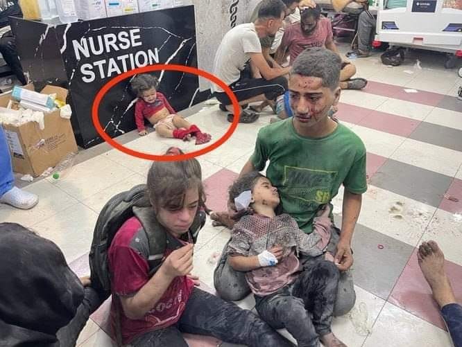 Injured Palestinians in a hospital in Gaza.