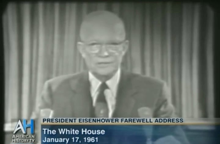 Dwight Eisenhower gives his 1961 Farewell Address 